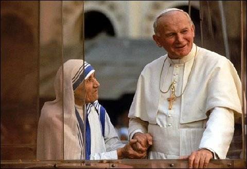 Juan Pablo II y MadreTeresa de Calcuta
