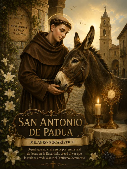 San Antonio de Padua y la mula