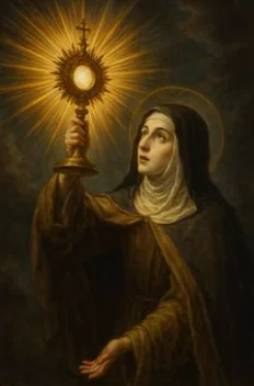 Santa Clara de Asís en oración